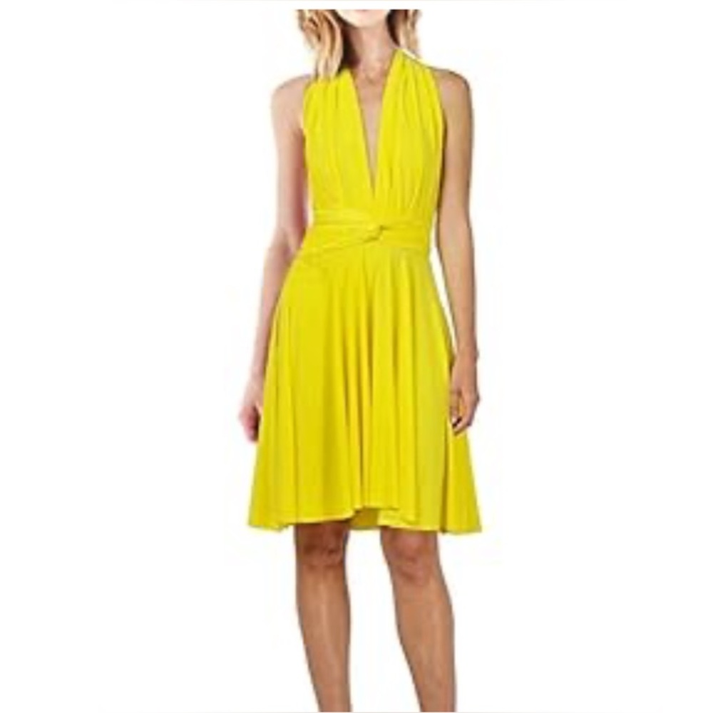 Yellow Transformer Convertible Prom Wedding Black Tie MIDI Gown NWT Yellow